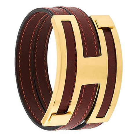 hermes h leather cuff